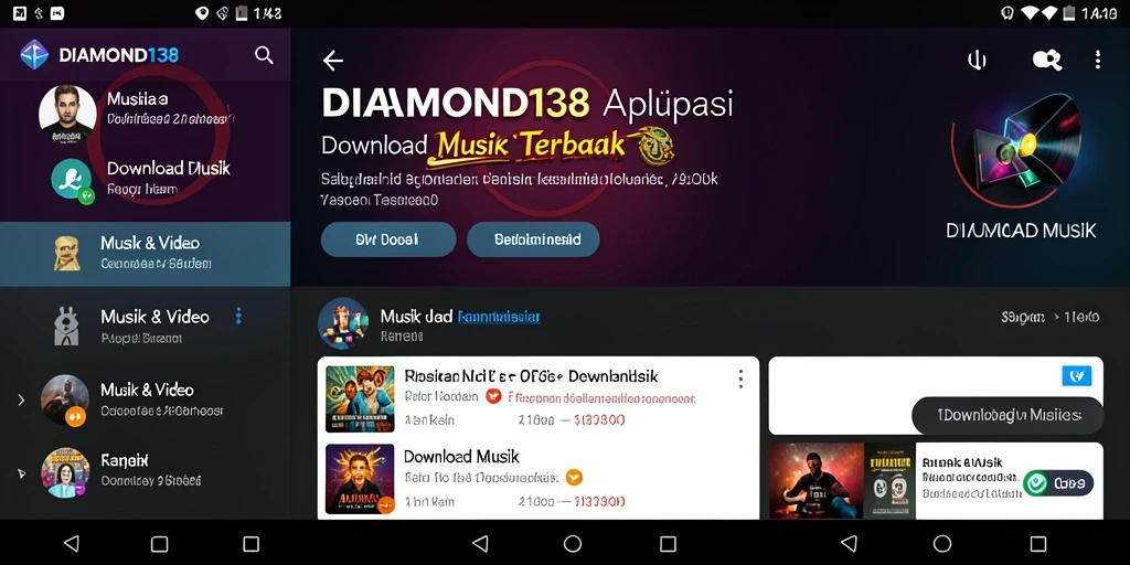 Tampilan antarmuka DIAMOND138 untuk Download Musik yang mudah digunakan.