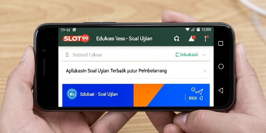 Antarmuka utama aplikasi SLOT99 yang membantu belajar soal ujian.