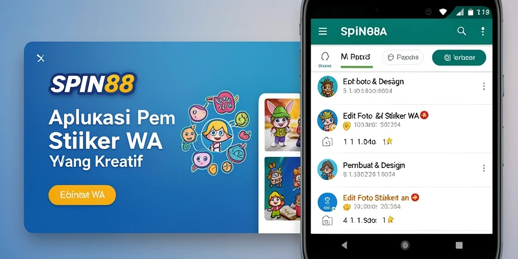 Antarmuka SPIN88 dengan fitur Pembuat Stiker WA yang intuitif.