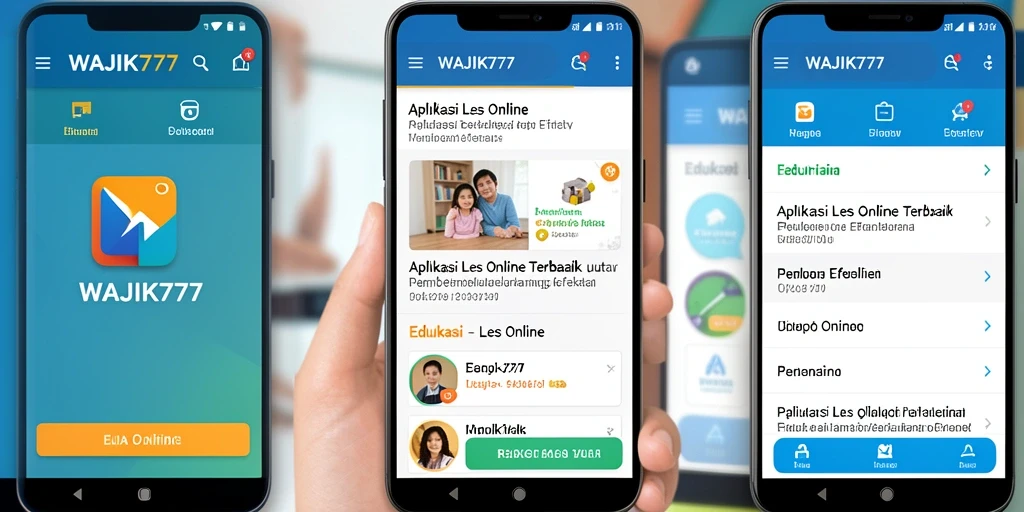Antarmuka aplikasi WAJIK777 yang memudahkan belajar Les Online.